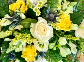 Lemon and Cream Funeral Spray