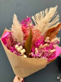 Dried bouquet  pretty pinks