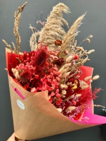 Dried bouquet  red and grasses