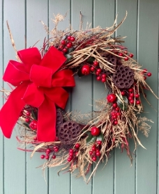 Festive door wreath