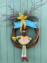 Welcome Easter Bunny wreath